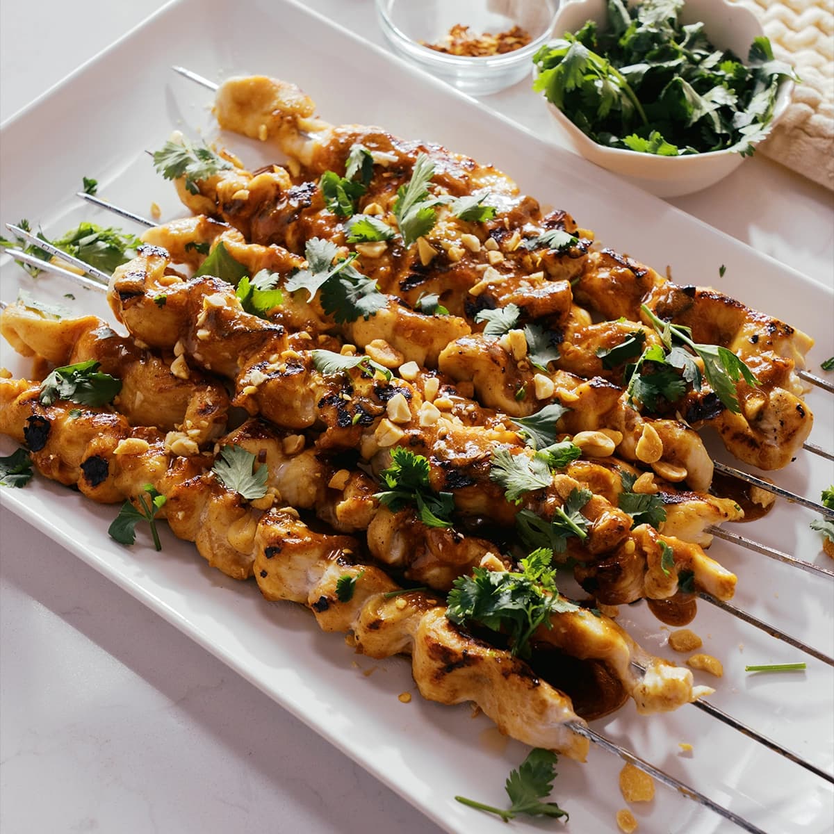 Korean BBQ Peanut Chicken Skewer