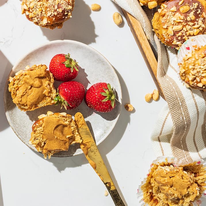 PB Banana Nut Protein Muffins