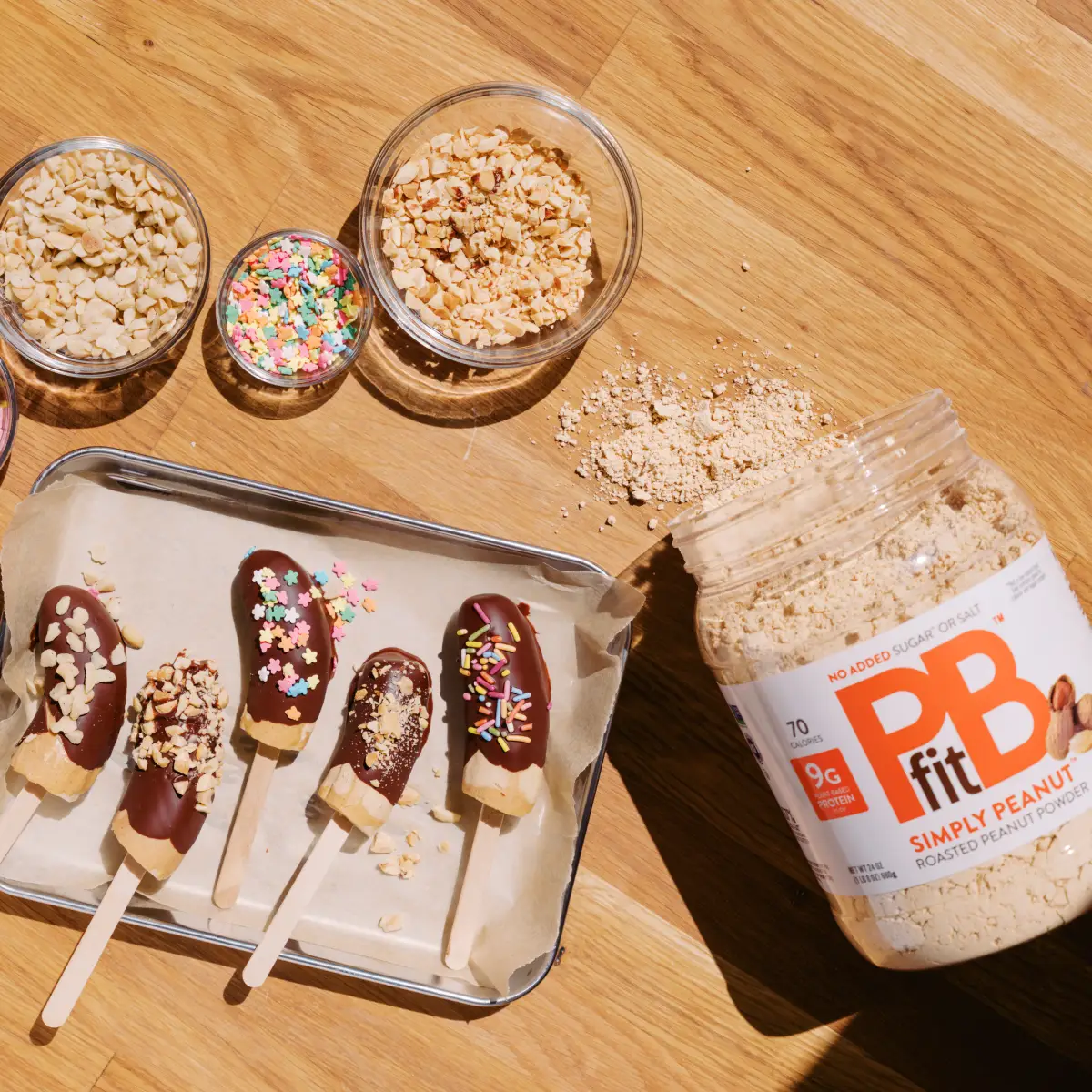 Peanut Butter Chocolate Dripped Bananas
