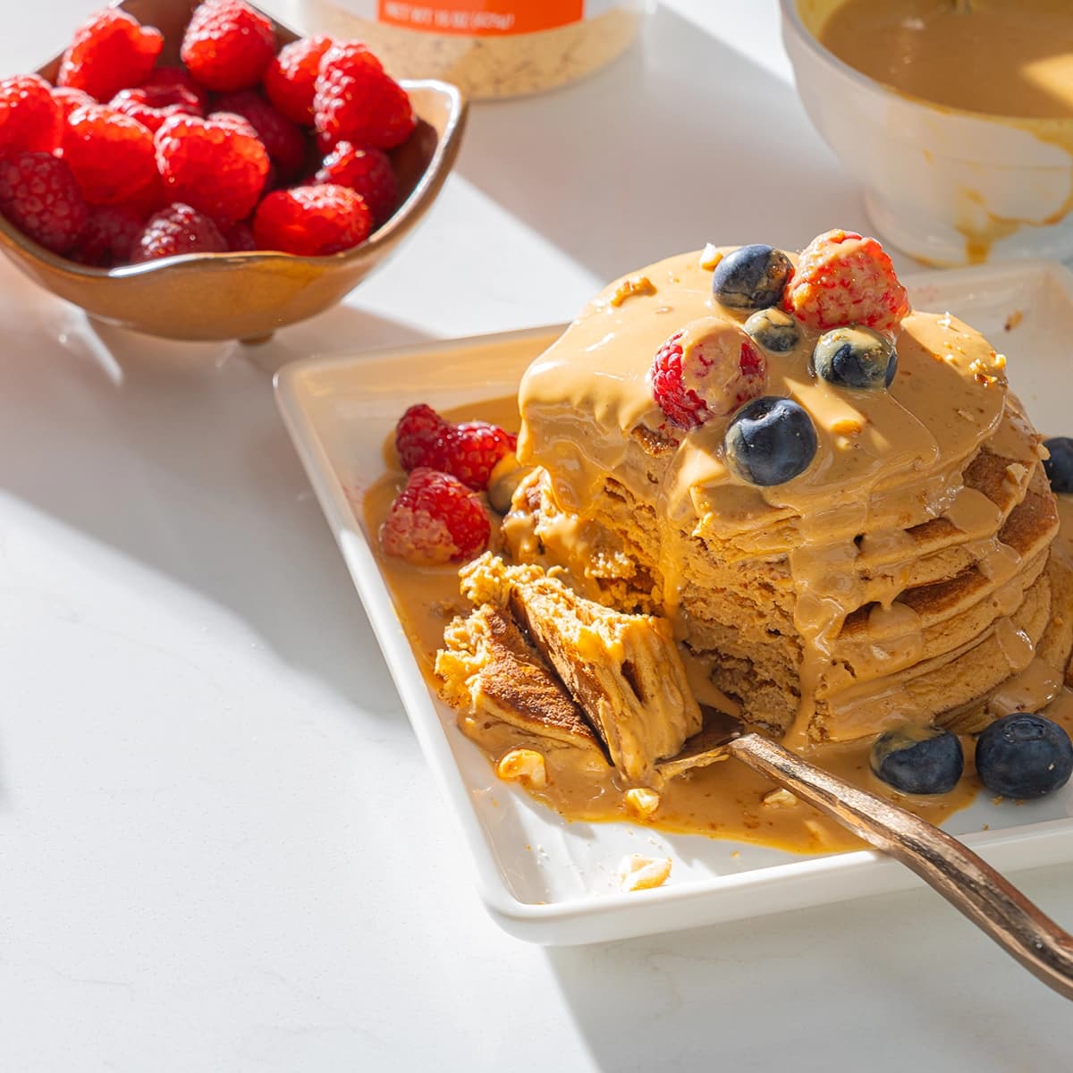 PBfit Pancakes with PBfit Syrup