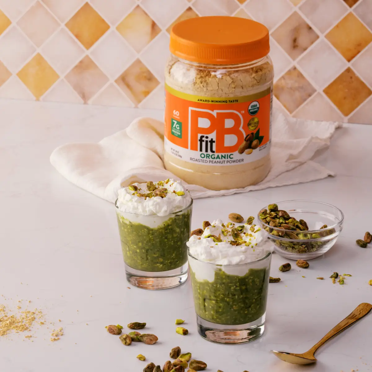 Pistachio Peanut Butter Overnight Oats