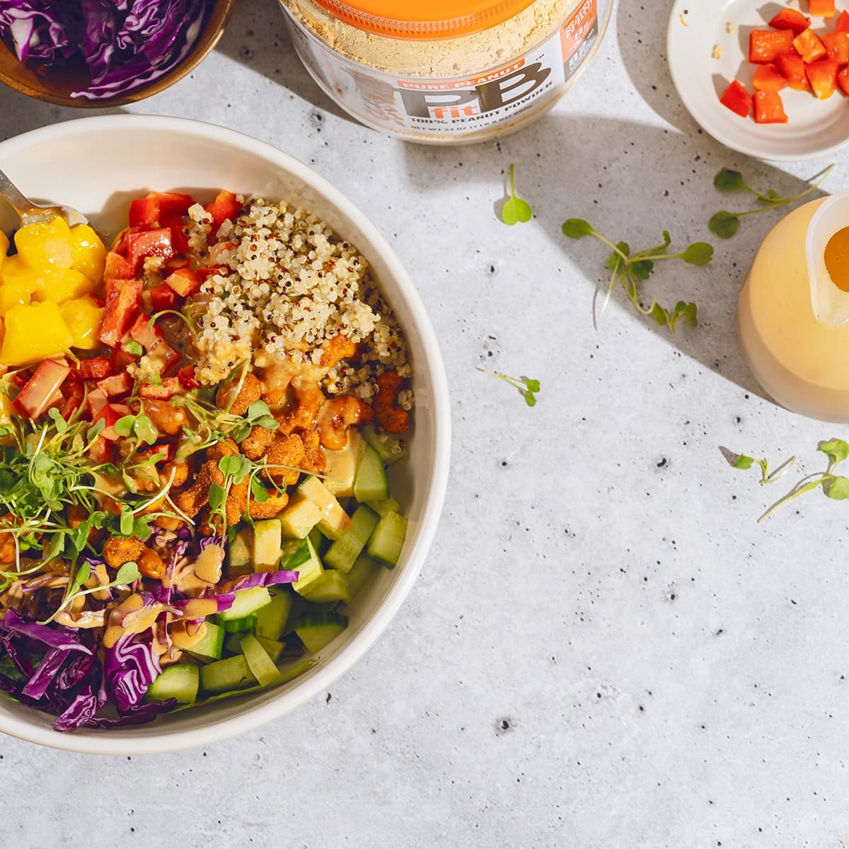 Quinoa Crunchy Salad with Peanut Dressing