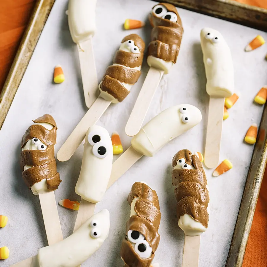 White Chocolate Frozen Mummy Bananas