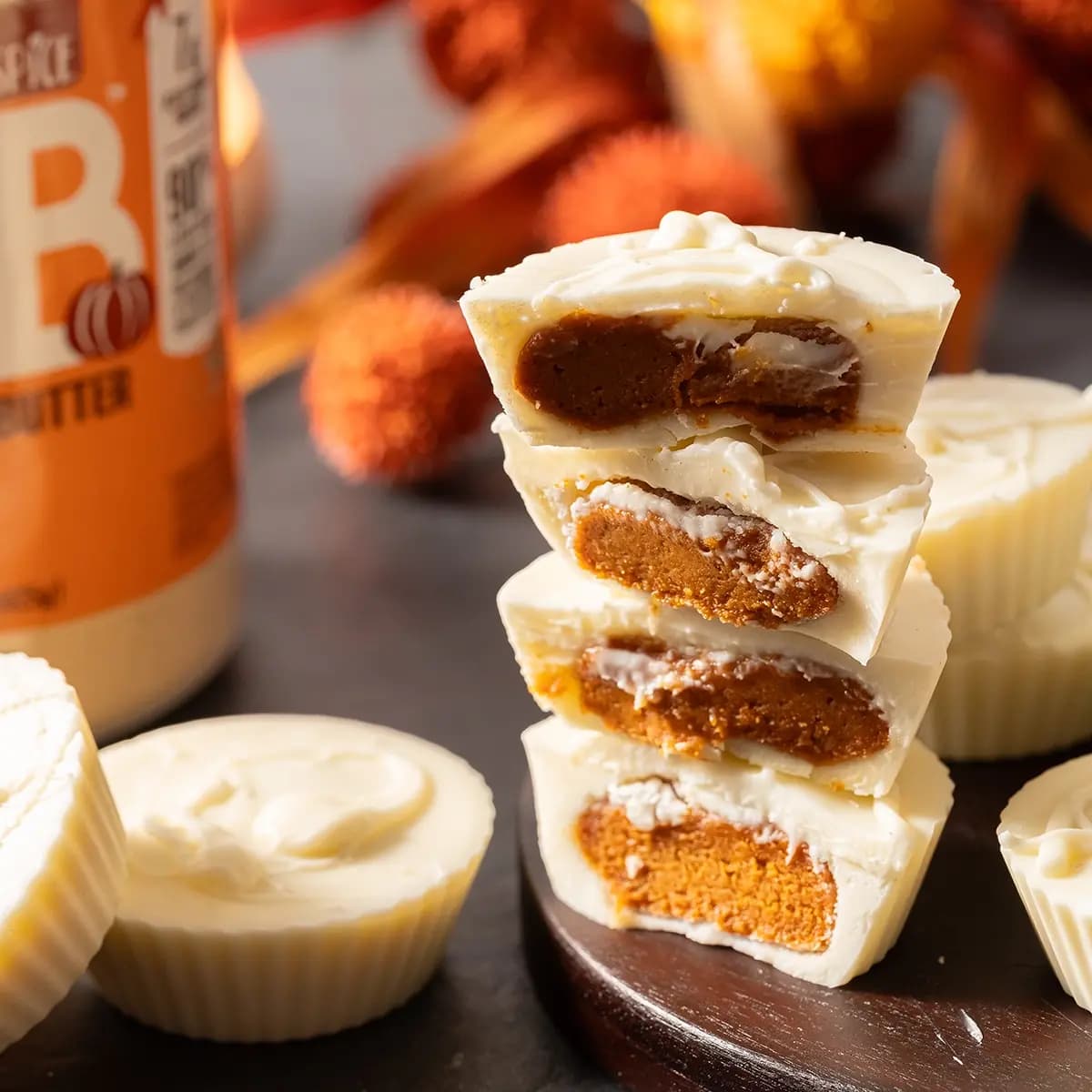 White Chocolate Pumpkin Spice PB Cups