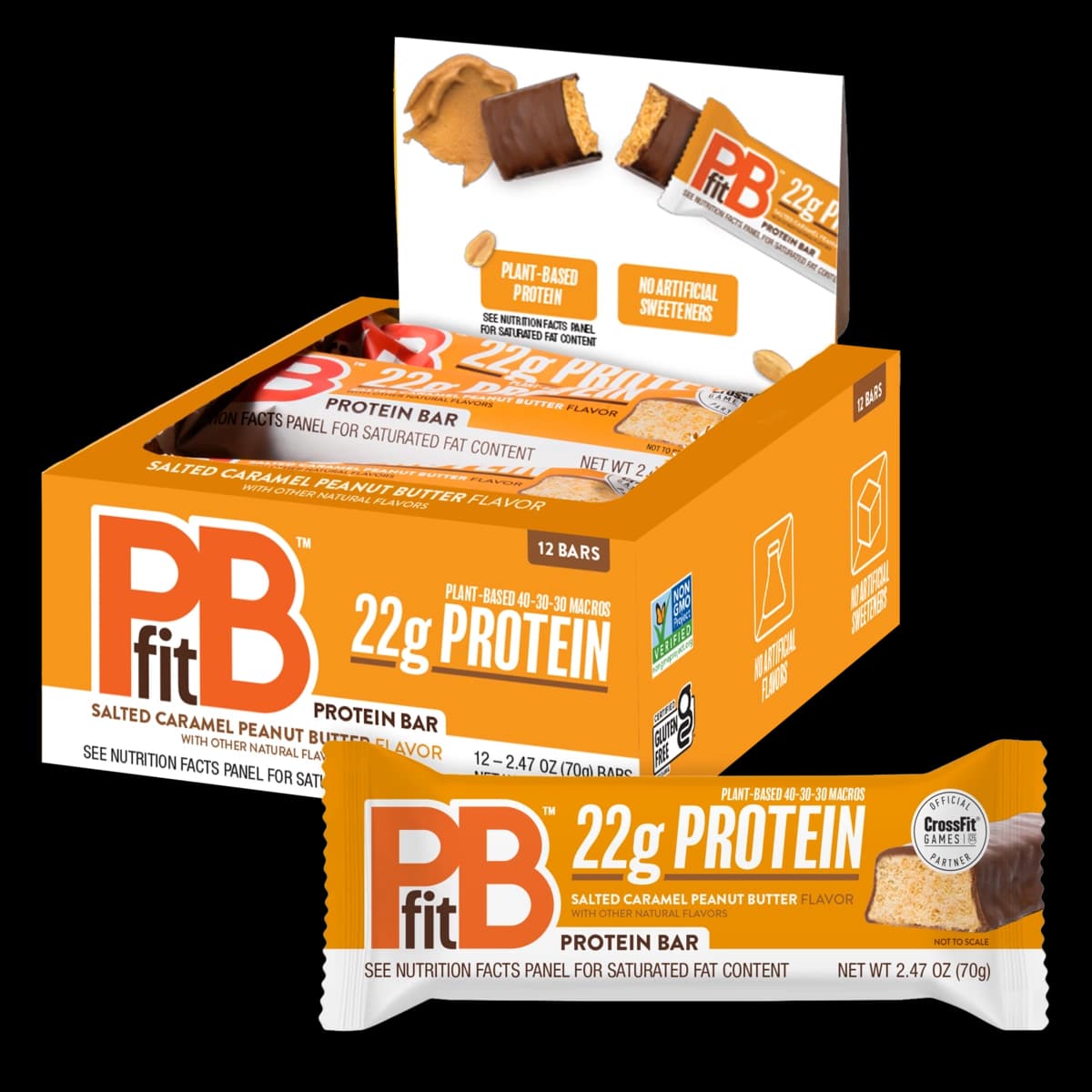 PBfit Salted Caramel Peanut Butter Protein Bar Product Image