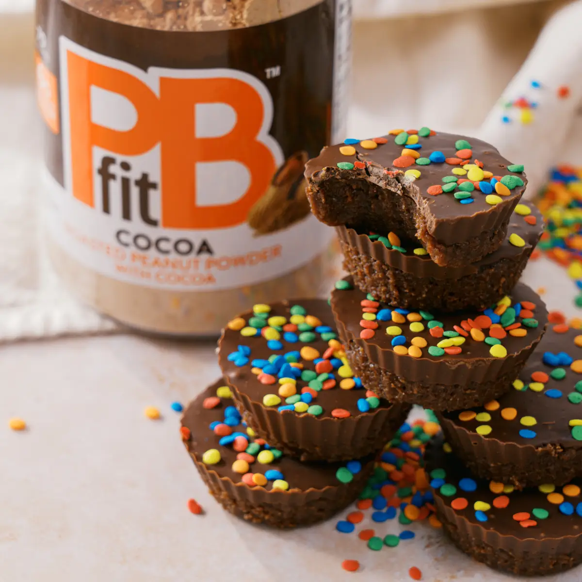 No Bake Cosmic Brownie Protein Cups
